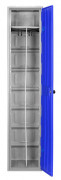 Vestiaire plastique PEHD pour industrie propre - Tringle pvc et étagère - Fermeture moraillon - L. 385 x P. 500 x H. 1810 - Gris/bleu