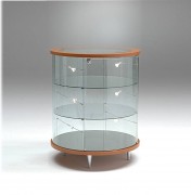 Vitrine basse cylindrique