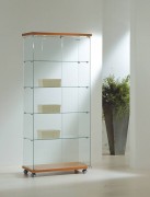 Vitrine d'exposition classique verre sur roulettes