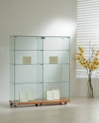 Vitrine d'exposition en verre large