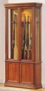 Vitrine d'exposition fusils en bois