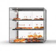 Vitrine d’exposition neutre pour boulangerie