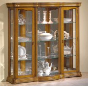 Vitrine d'exposition vaisselle en bois largeur 140 cm