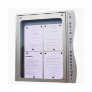 Porte menu extérieur à LED - 4 A4 - Dim. L73 x P6.5 x H75 cm