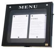 Vitrine porte menu lumineuse - 2 A4 - Dim. 59 x 65 cm
