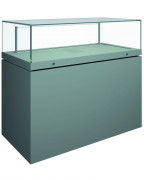 Vitrine table d exposition - P. 60 x H. 100 cm - L. 90 à 150 cm - Ouverture cloche manuelle ou par vérin à gaz